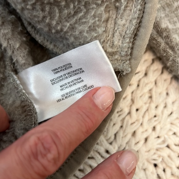 Eddie Bauer 1/4 Zip Fleece Lined Pullover  XL  Heather Tan - Picture 6 of 6